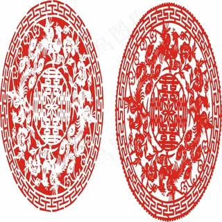 喜剪纸 剪纸风元素