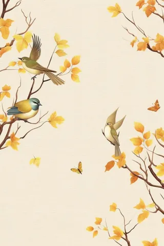 中国风秋季落叶简约背景