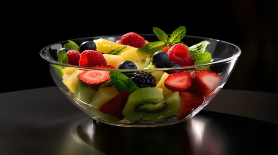 写实夏季水果色拉美食摄影图 写实夏季水果色拉美食摄影图