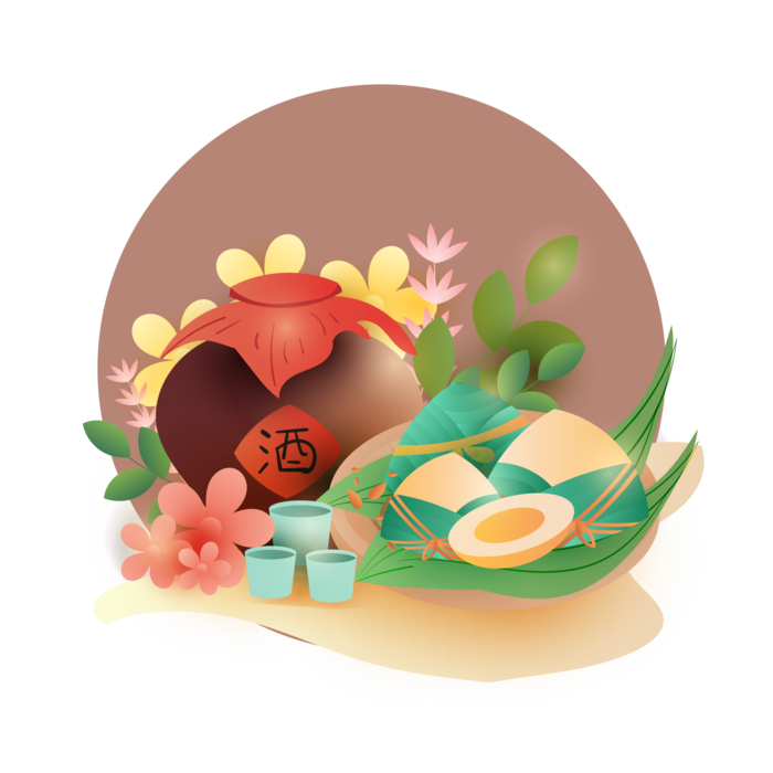 端午节粽子龙舟假日免扣元素