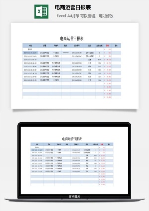 电商运营日报表