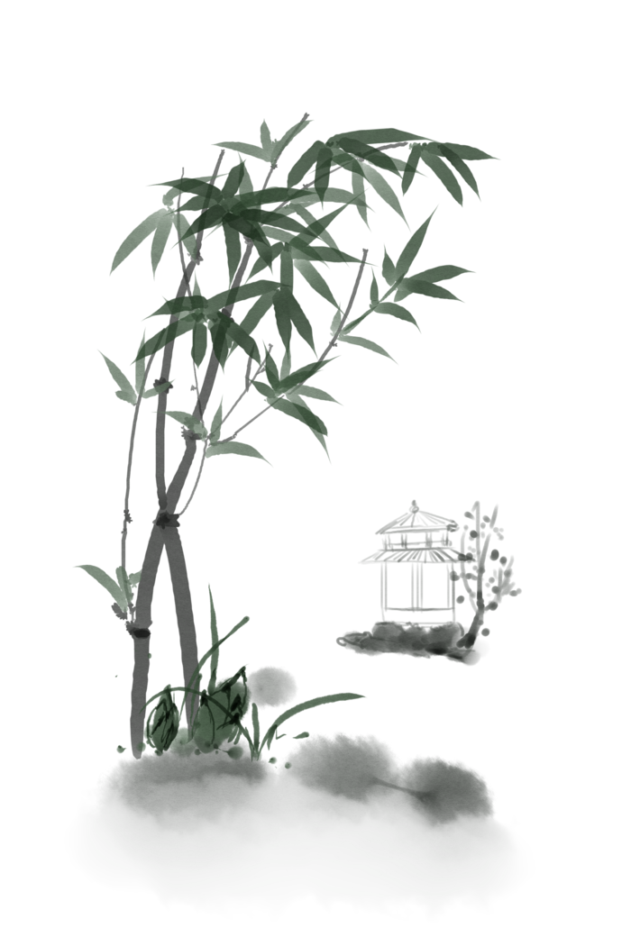 竹子水墨画中国风国画墨水书法竹子画