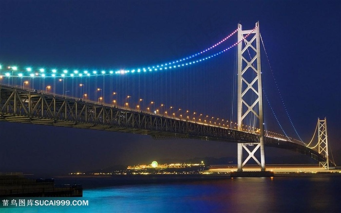 夜晚好看的大桥夜景图片