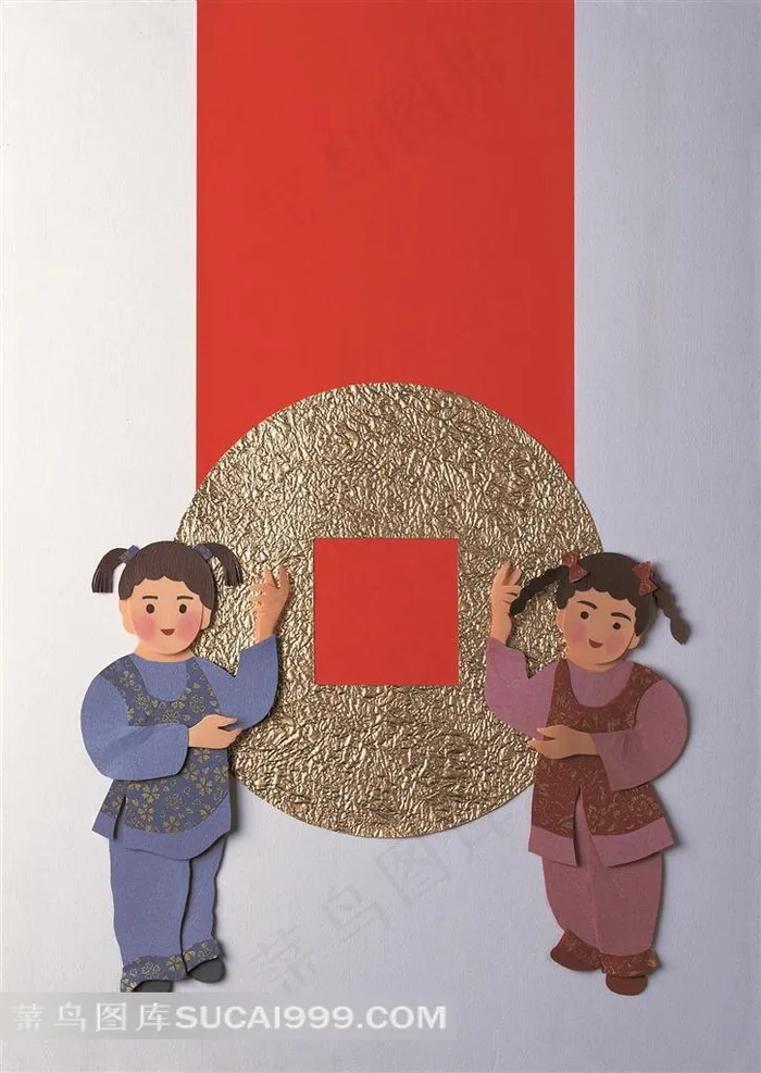 纸雕小女孩素材