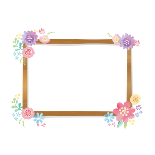 四朵花卡通边框