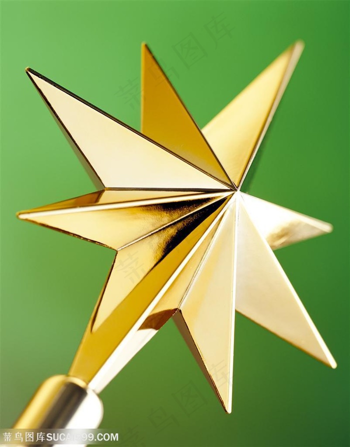 圣诞气息-棒子上的金色星形