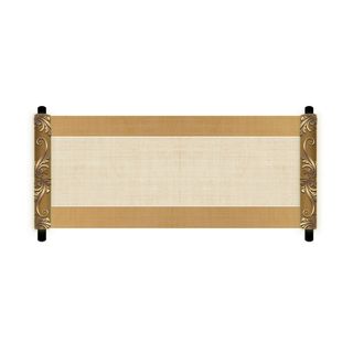 复古中国风卷轴元素手绘画轴文本标题框PSDAI素材模板png免扣图