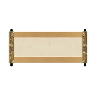 复古中国风卷轴元素手绘画轴文本标题框PSDAI素材模板png免扣图