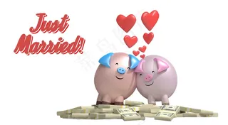 浪漫小猪婚礼图片