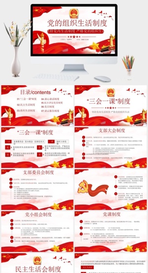 党的组织生活制度PPT模板预览图