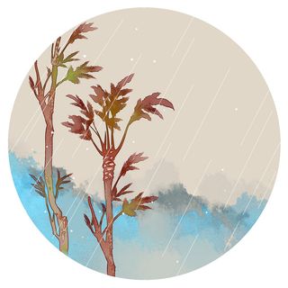 二十四节气谷雨场景插画