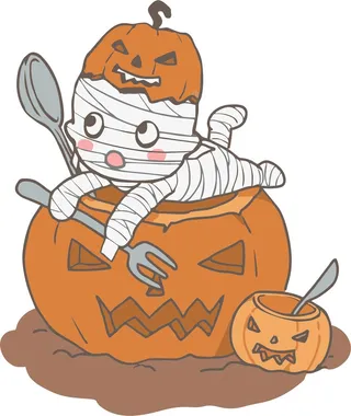 南瓜僵尸万圣节卡通