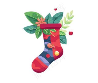 圣诞袜子卡通免抠