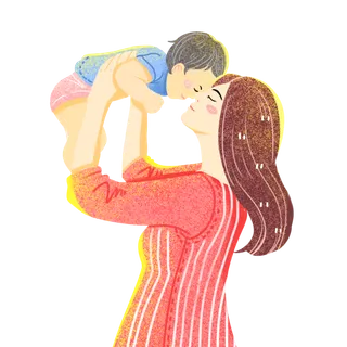 母亲节慈祥母爱png免扣素材