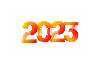 023兔年新年创意渐变磨砂字体C4D模型