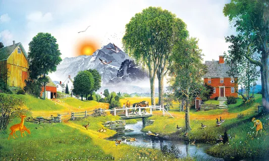 油画乡村美丽风景 油画乡村美丽风景