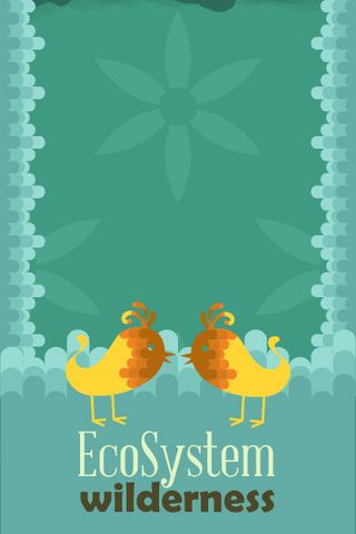 自然风景动物植物扁平矢量插画