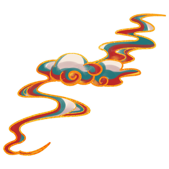 中国风中式国潮敦煌云纹祥云插画图案云朵云彩元素PSDAI设计素材