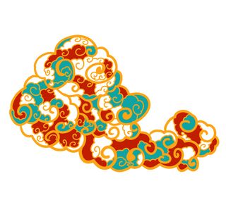 中国风中式国潮敦煌云纹祥云插画图案云朵云彩元素PSDAI设计素材
