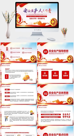 安全生产PPT模板预览图