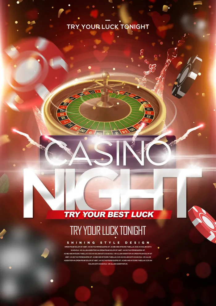 赌场红色传单海报psd模版下载