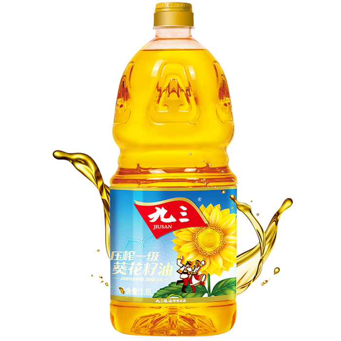 九三葵花籽油1.8升超市商品白底图免抠实物摄影png格式图片透明底