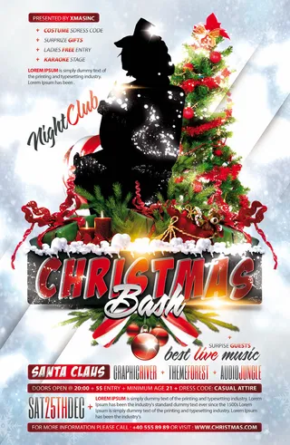 简约大气圣诞节快乐海报