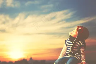 梦想飞行员小孩摄影高清图片