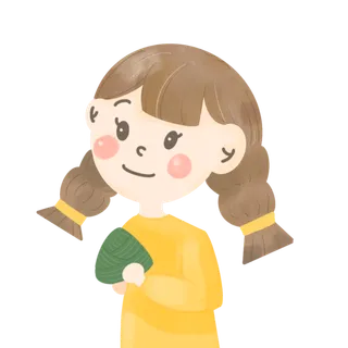 端午节小女孩吃粽子元素