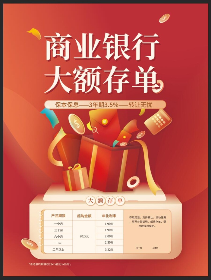 银行金融理财投资商业海报