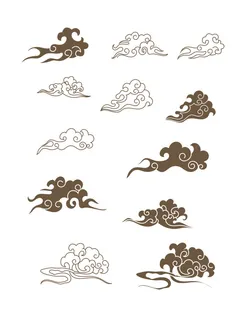 中国风古典式线条祥云纹底纹图案纹理装饰背景素材AI素材