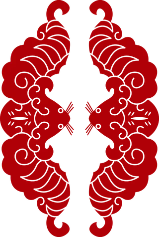 红色喜庆简约风传统吉祥纹样纹路纹理免扣PNG素材图片 (1)