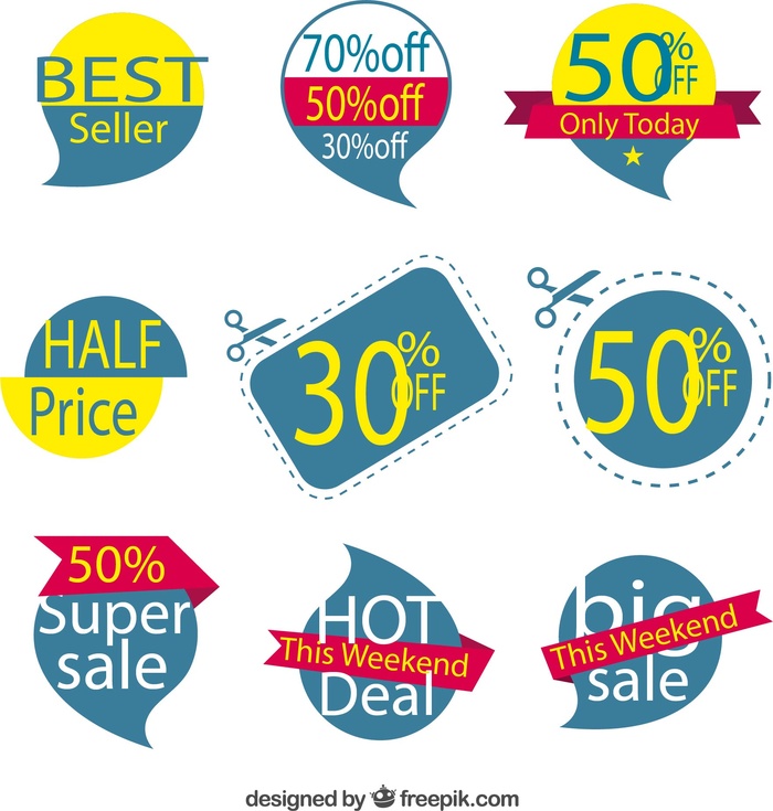 免抠彩色销售标签