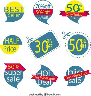 免抠彩色销售标签