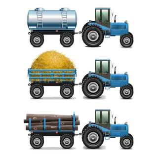 现代农业收获拖拉机