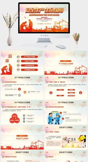 安全生产PPT模板预览图