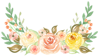 唯美森系手绘水彩花朵 免抠