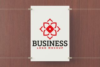 亚克力背景logo样机模板