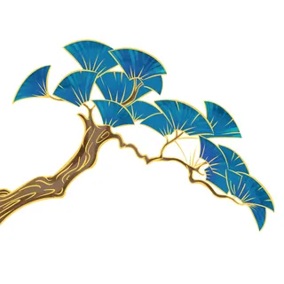 国潮风松树松枝松柏树木手绘植物装饰图案元素PSD设计素材