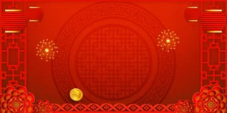 2022虎年新年春节卡通模板喜庆节日背景