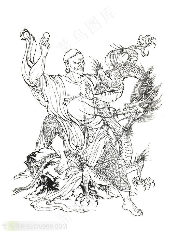 降龙罗汉设计素材