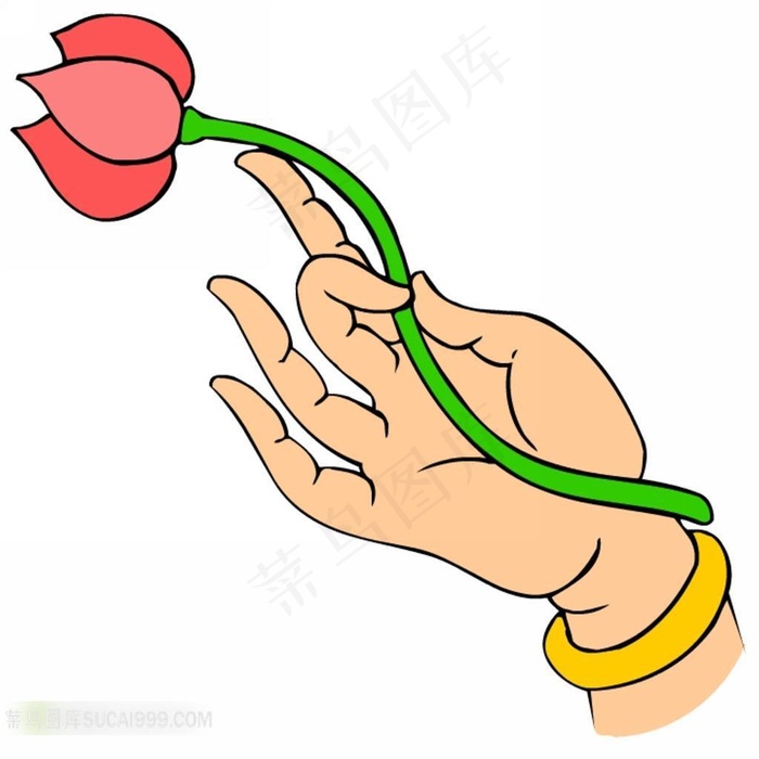 拿莲花的菩萨手势