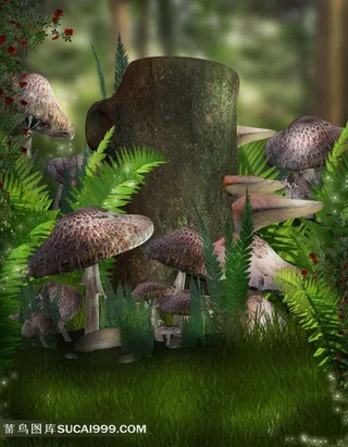 高清森林蘑菇图片下载