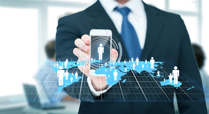 西装男人的手机