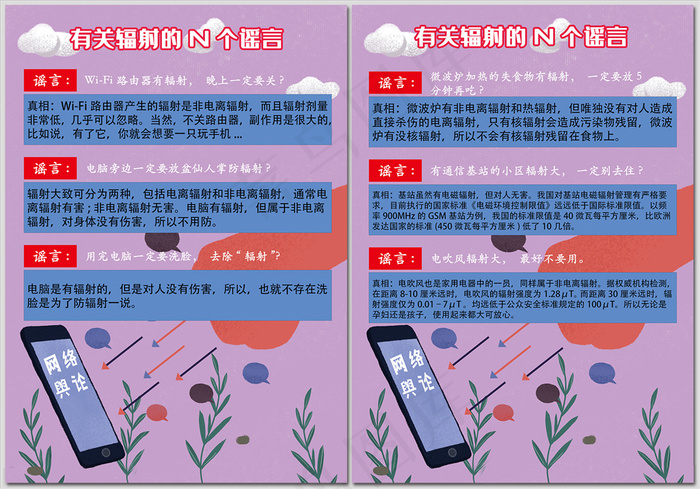 关于辐射的几个谣言海报图片