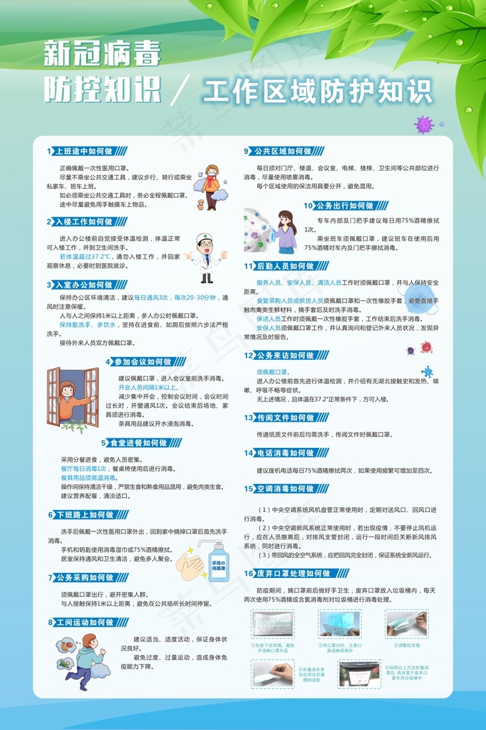 新冠病毒防控知识展板1cdr矢量模版下载