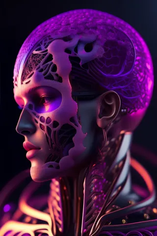 ai机器人人工大脑外星人插画