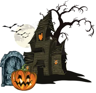 万圣节节日卡通素材城堡