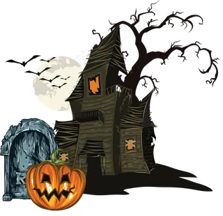 万圣节节日卡通素材城堡