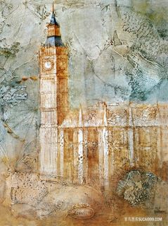 复古建筑唯美艺术油画